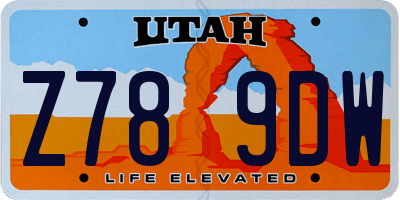 UT license plate Z789DW