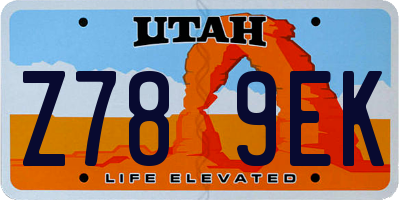 UT license plate Z789EK