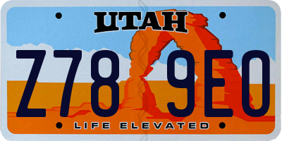 UT license plate Z789EO