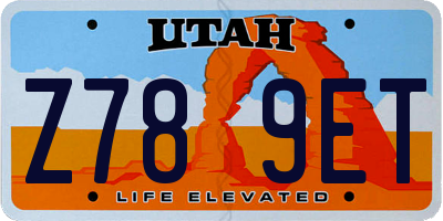 UT license plate Z789ET