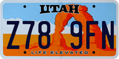 UT license plate Z789FN