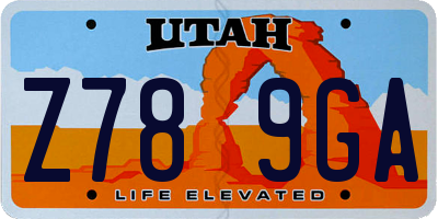 UT license plate Z789GA