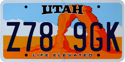 UT license plate Z789GK