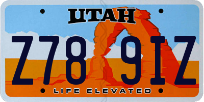 UT license plate Z789IZ
