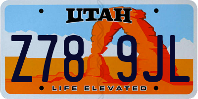 UT license plate Z789JL