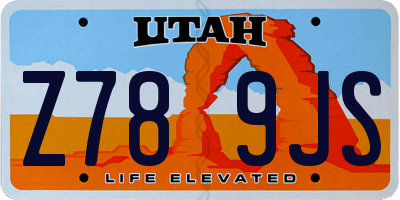 UT license plate Z789JS