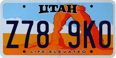 UT license plate Z789KO
