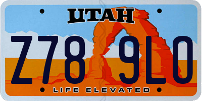 UT license plate Z789LO