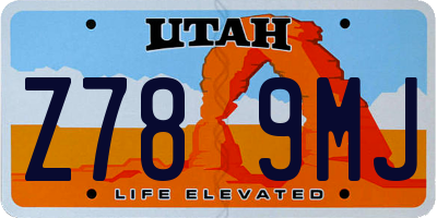 UT license plate Z789MJ