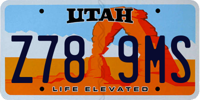 UT license plate Z789MS