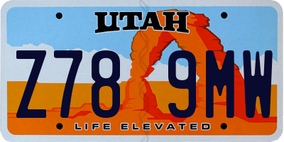 UT license plate Z789MW