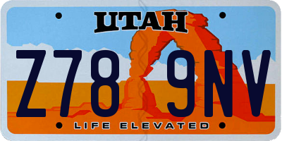 UT license plate Z789NV