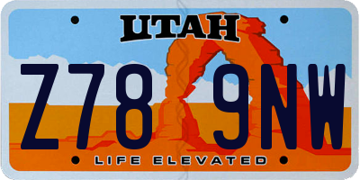 UT license plate Z789NW