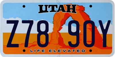 UT license plate Z789OY