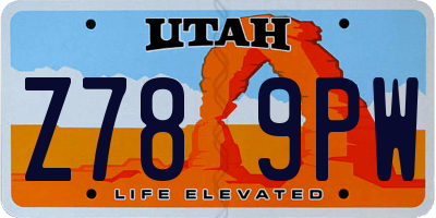 UT license plate Z789PW