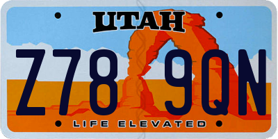UT license plate Z789QN