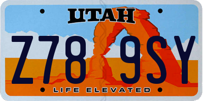 UT license plate Z789SY