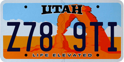 UT license plate Z789TI
