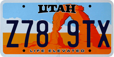 UT license plate Z789TX