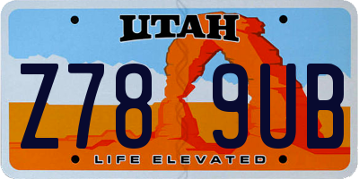 UT license plate Z789UB
