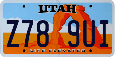 UT license plate Z789UI