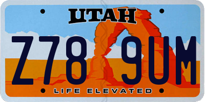 UT license plate Z789UM