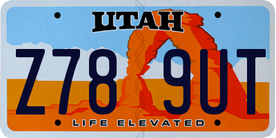 UT license plate Z789UT