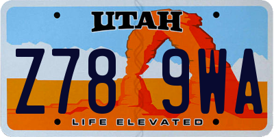 UT license plate Z789WA