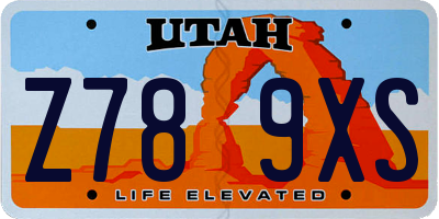 UT license plate Z789XS