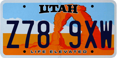 UT license plate Z789XW