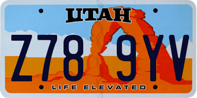 UT license plate Z789YV
