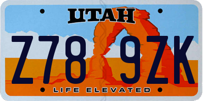 UT license plate Z789ZK