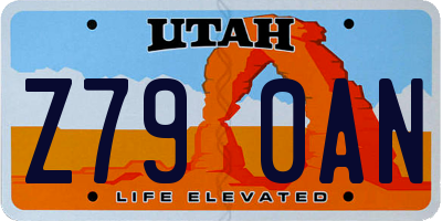 UT license plate Z790AN