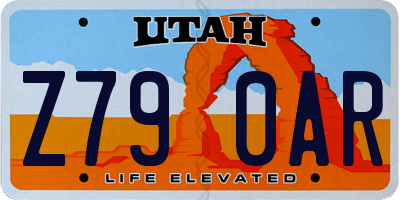 UT license plate Z790AR