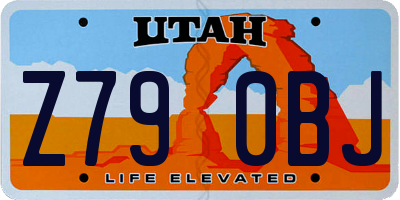 UT license plate Z790BJ