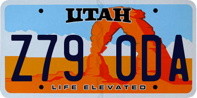 UT license plate Z790DA
