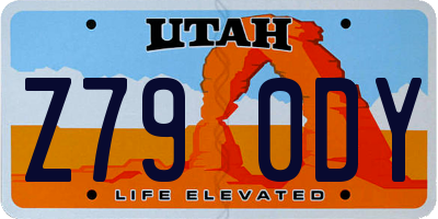 UT license plate Z790DY