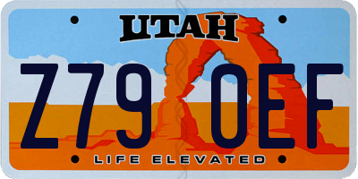 UT license plate Z790EF