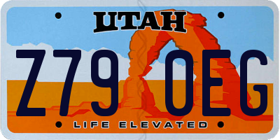 UT license plate Z790EG