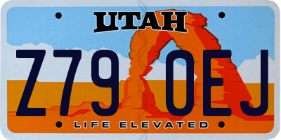 UT license plate Z790EJ