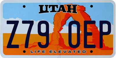 UT license plate Z790EP