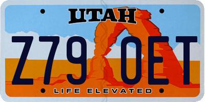 UT license plate Z790ET