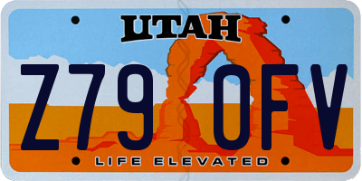 UT license plate Z790FV