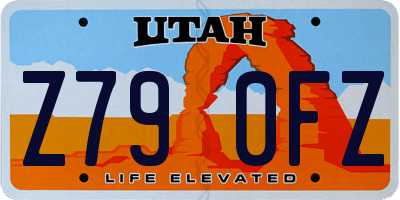UT license plate Z790FZ