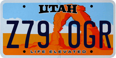 UT license plate Z790GR