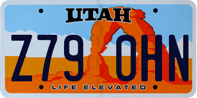 UT license plate Z790HN