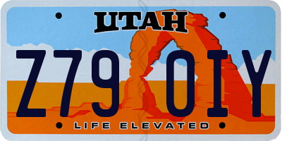 UT license plate Z790IY