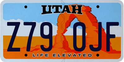 UT license plate Z790JF