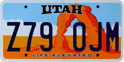 UT license plate Z790JM