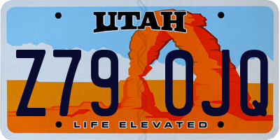 UT license plate Z790JQ